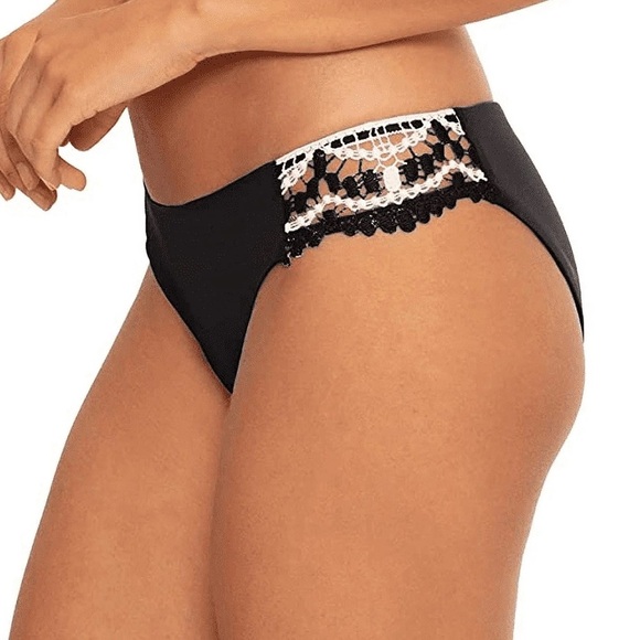 BECCA X Rebecca Virtue Black & White Hipster Bikini Bottom Size Small NWT - Picture 8 of 14